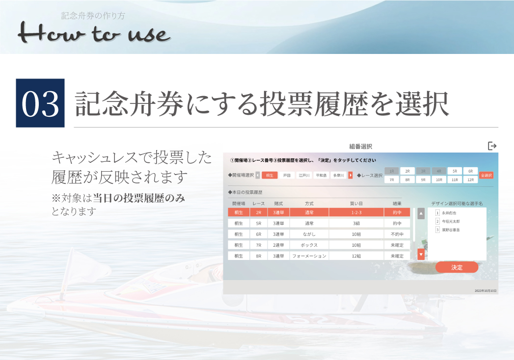 オリジナル記念舟券 - 特設サイト
