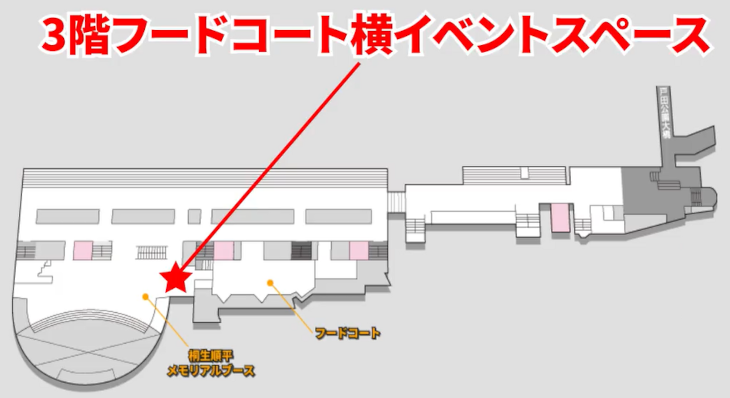 ボートレース戸田イベントブースマップ(3Fフードコート横)